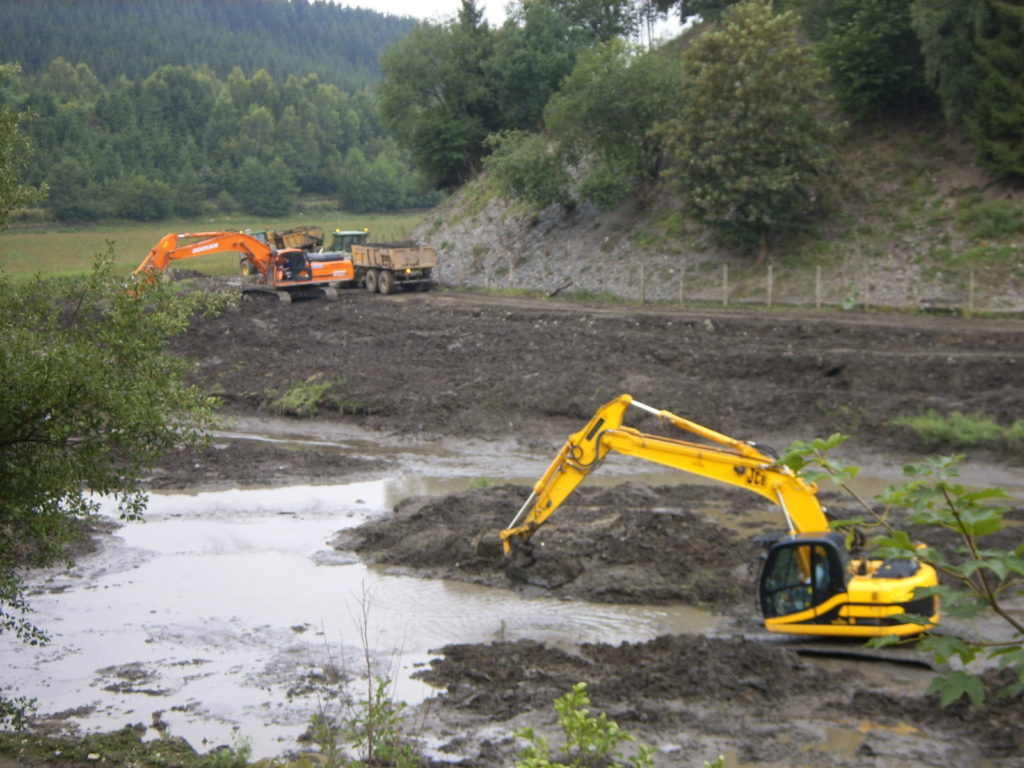 curage du lac travaux